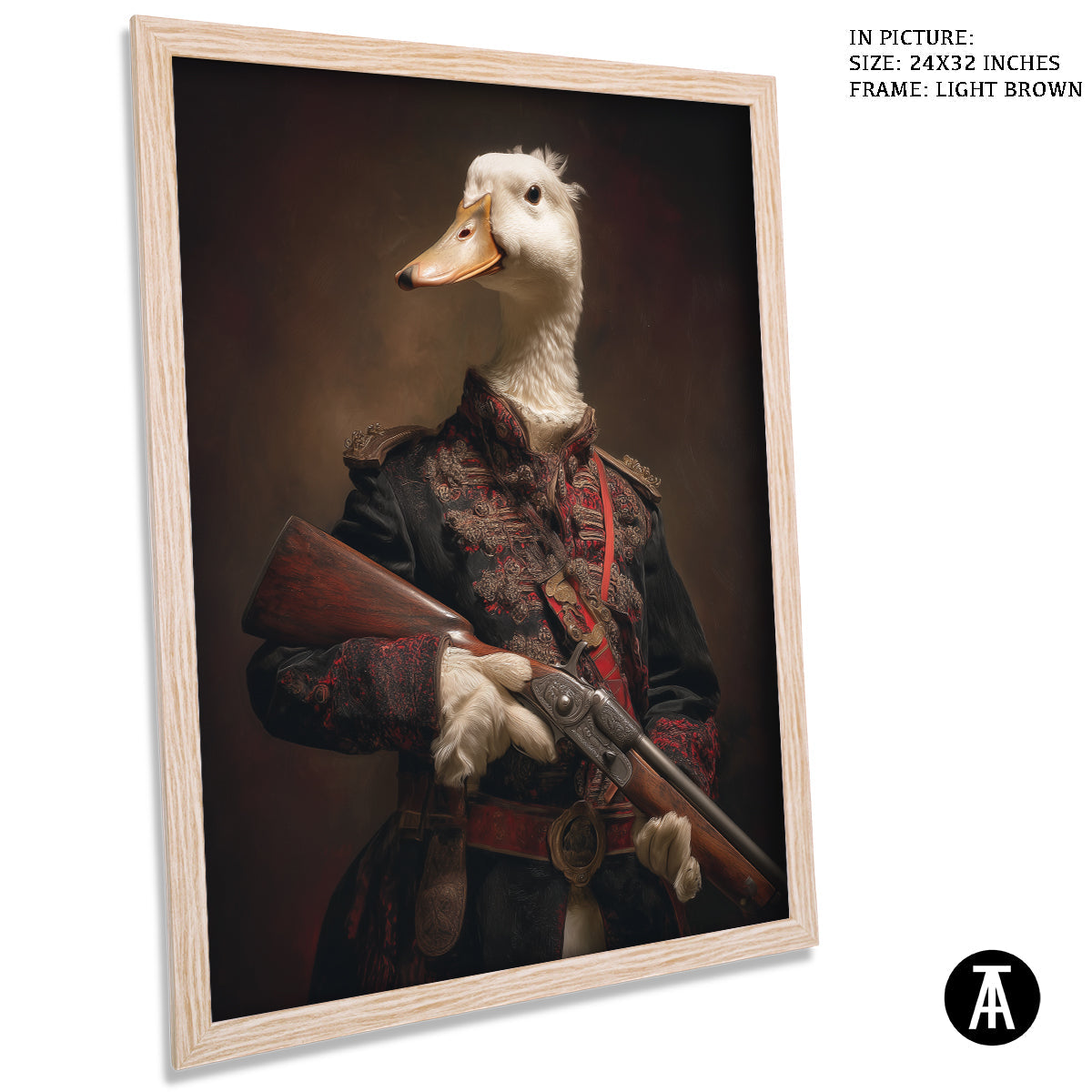 Artwork in Light Brown Frame