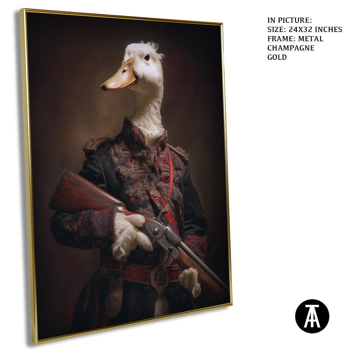 Artwork in Metal Champagne Gold Frame