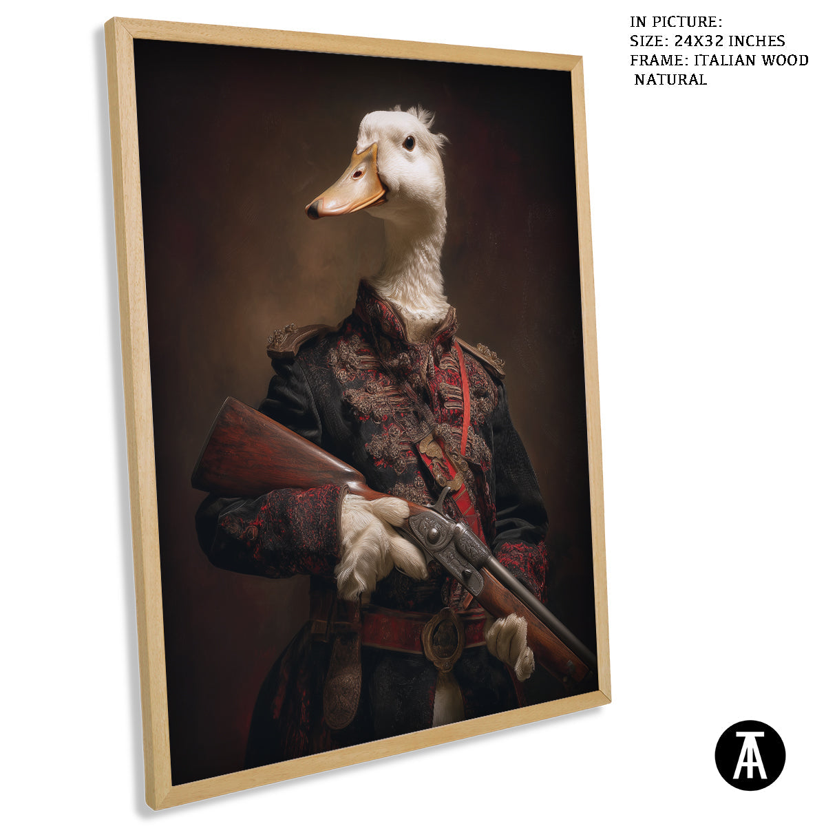 Artwork in Natural Wood Frame