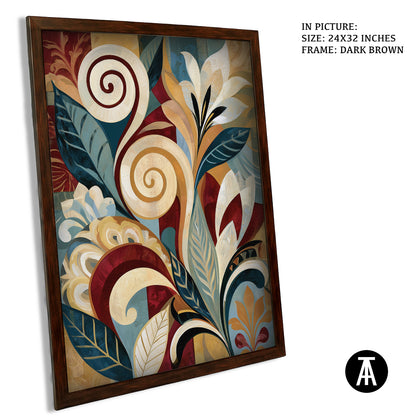 Artwork in Dark Brown Frame