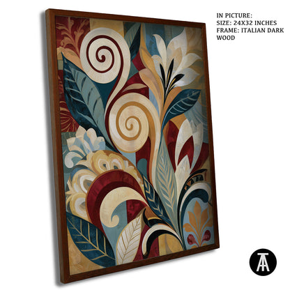 Artwork in Dark Wood Frame