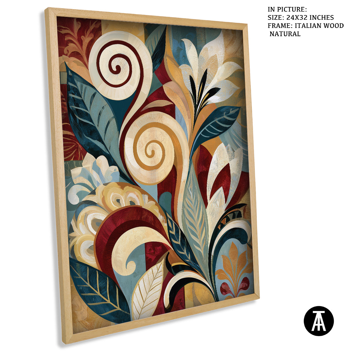 Artwork in Natural Wood Frame
