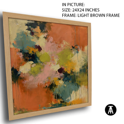 Artwork in Light Brown Frame