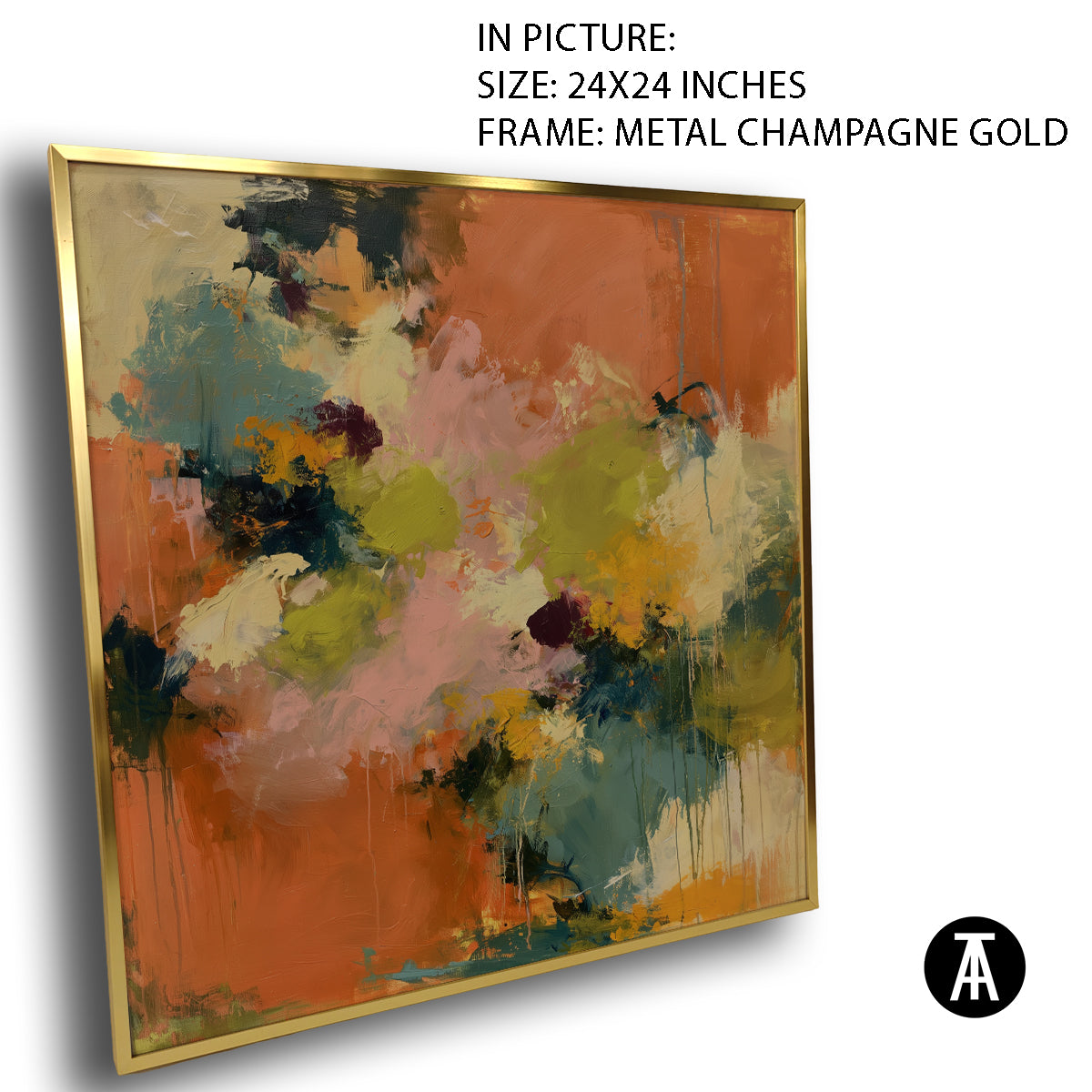 Artwork in Metal Champagne Gold Frame