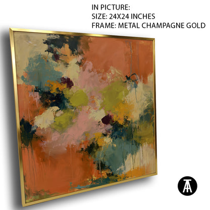 Artwork in Metal Champagne Gold Frame