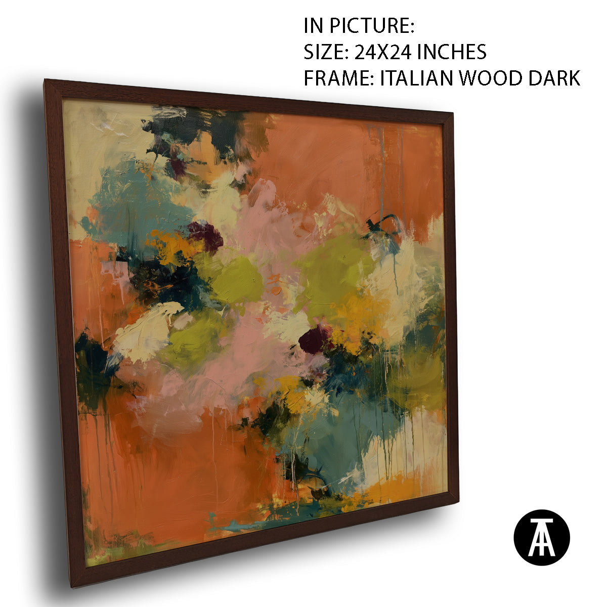 Artwork in Dark Wood Frame