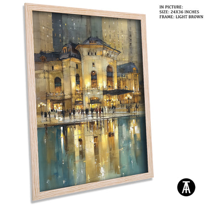 Artwork in Light Brown Frame