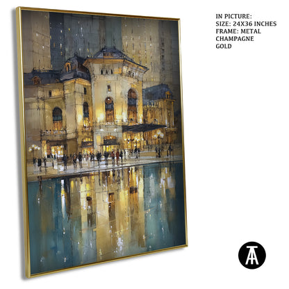 Artwork in Metal Champagne Gold Frame