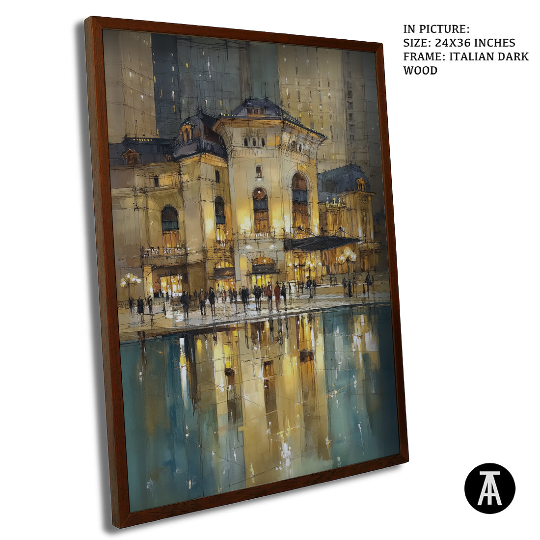 Artwork in Dark Wood Frame
