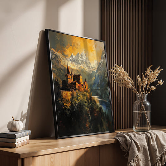 Europeal Alps Artwork in a Lifestyle Setting