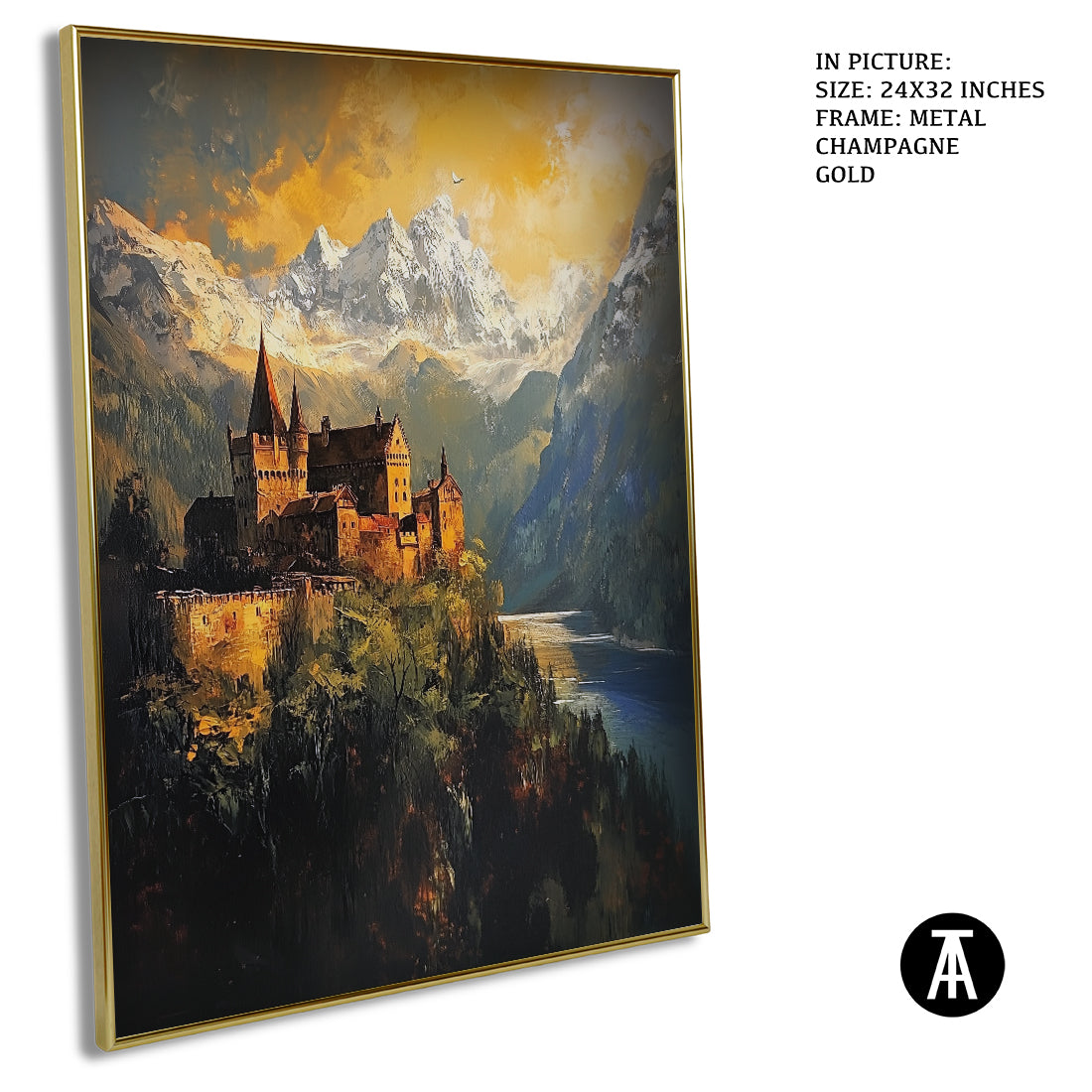 Sample Artwork in Champagne gold Metal Frame