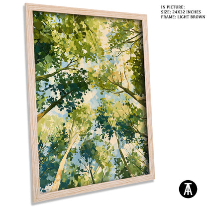 Artwork in Light Brown Frame
