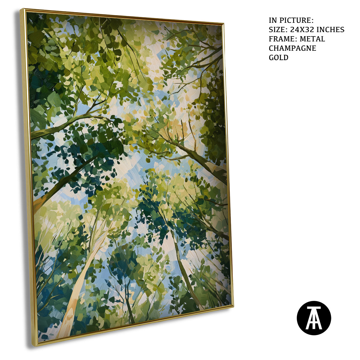 Artwork in Metal Champagne Gold Frame