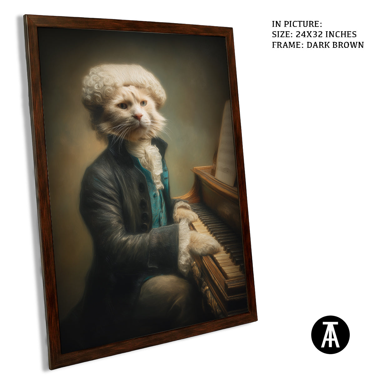 Artwork in Dark Brown Frame