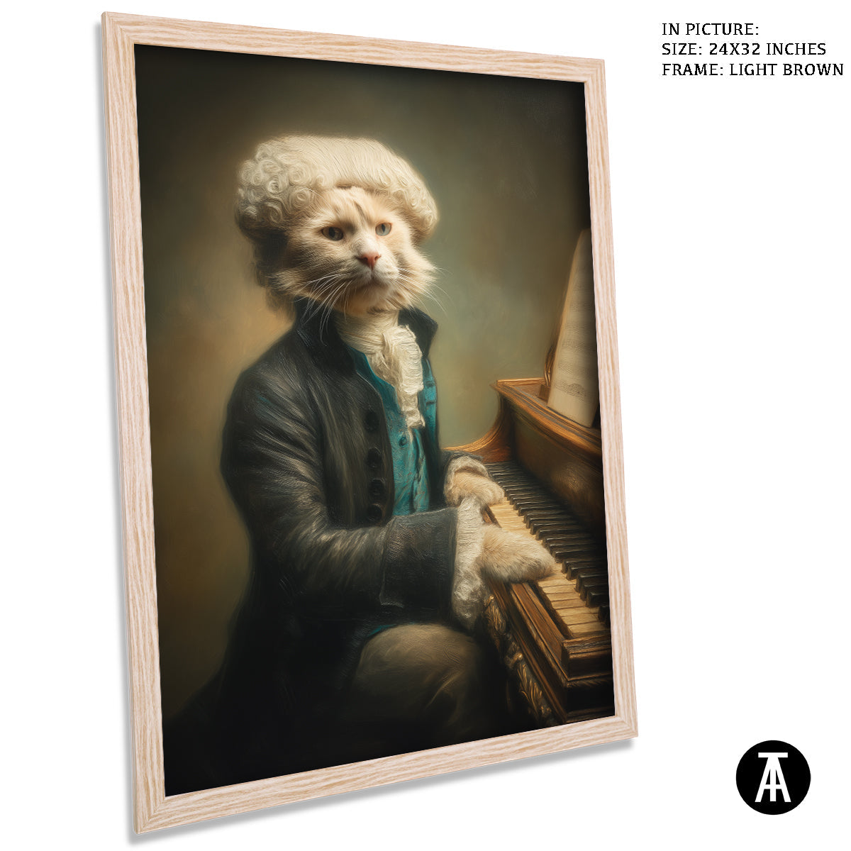 Artwork in Light Brown Frame