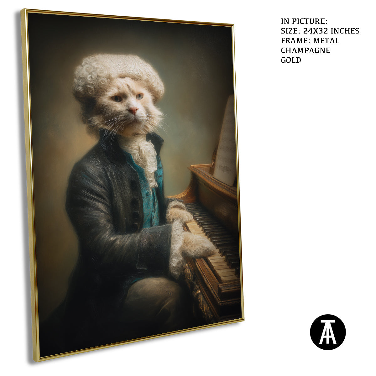 Artwork in Metal Champagne Gold Frame