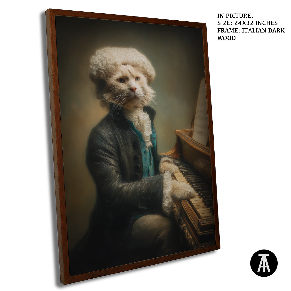 Artwork in Dark Wood Frame