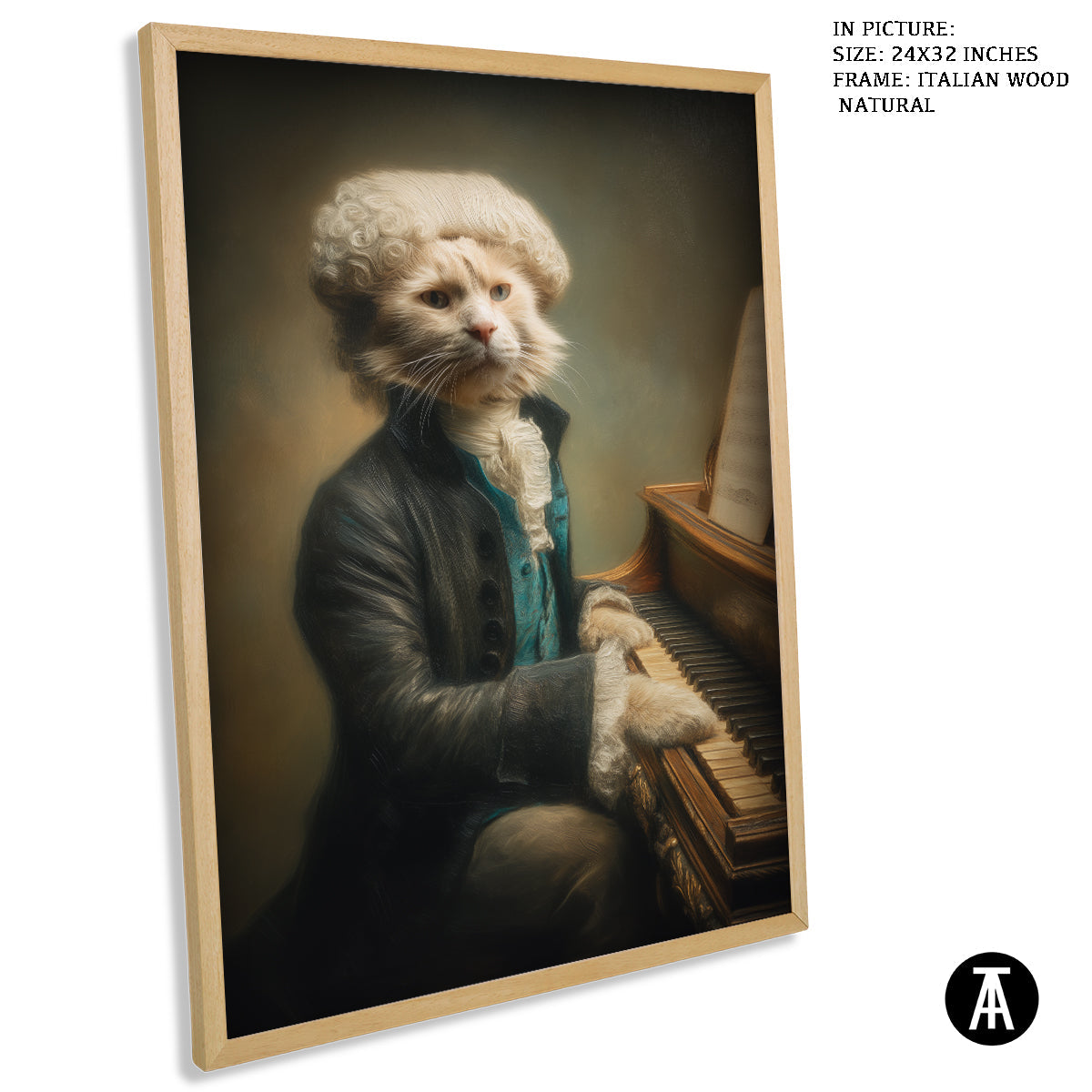 Artwork in Natural Wood Frame