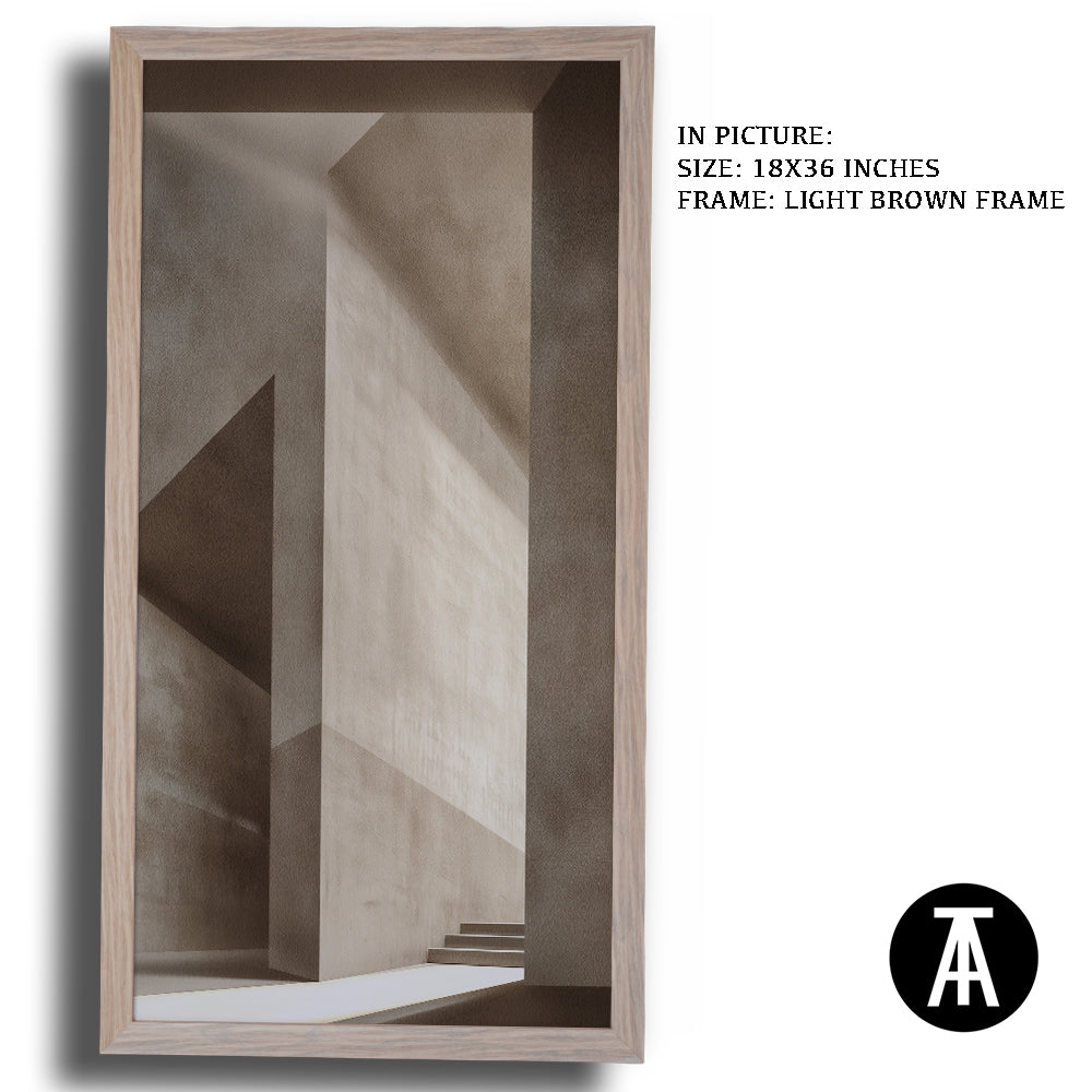 Artwork in Light Brown Frame