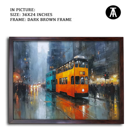 Artwork in Dark Brown Frame
