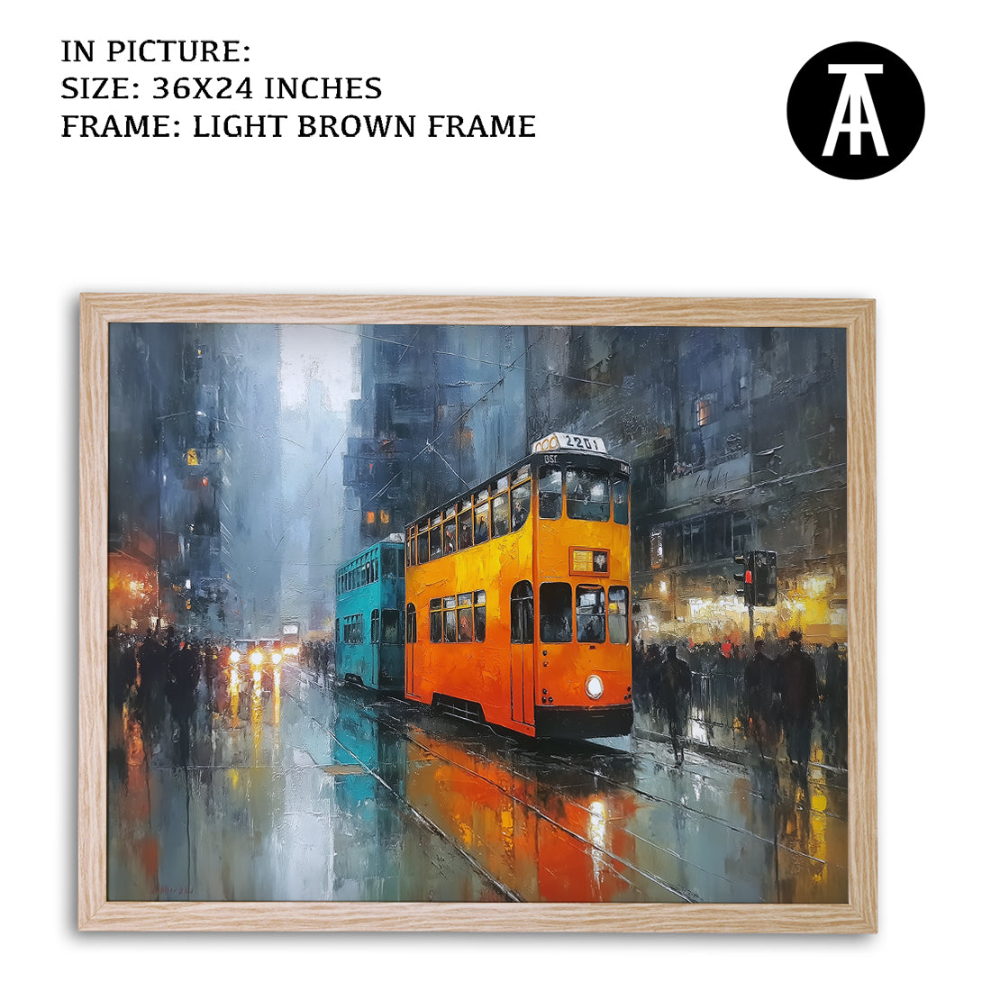 Artwork in Light Brown Frame