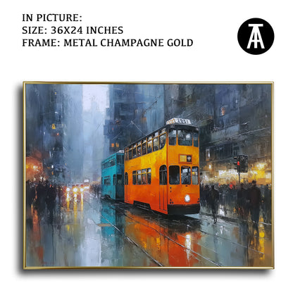 Artwork in Metal Champagne Gold Frame