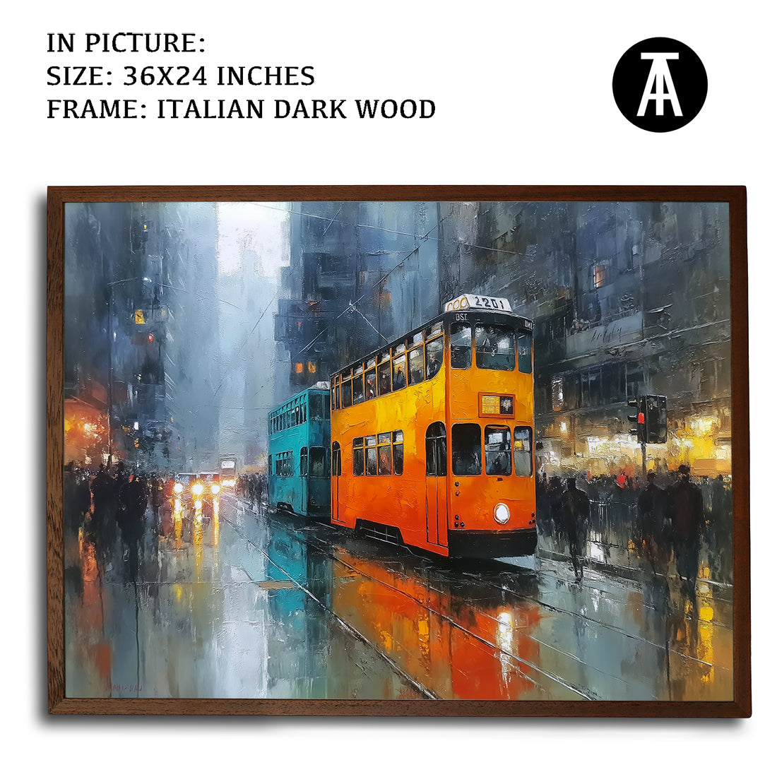 Artwork in Dark Wood Frame