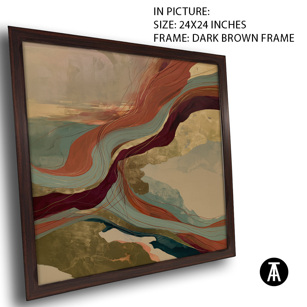 Artwork in Dark Brown Frame