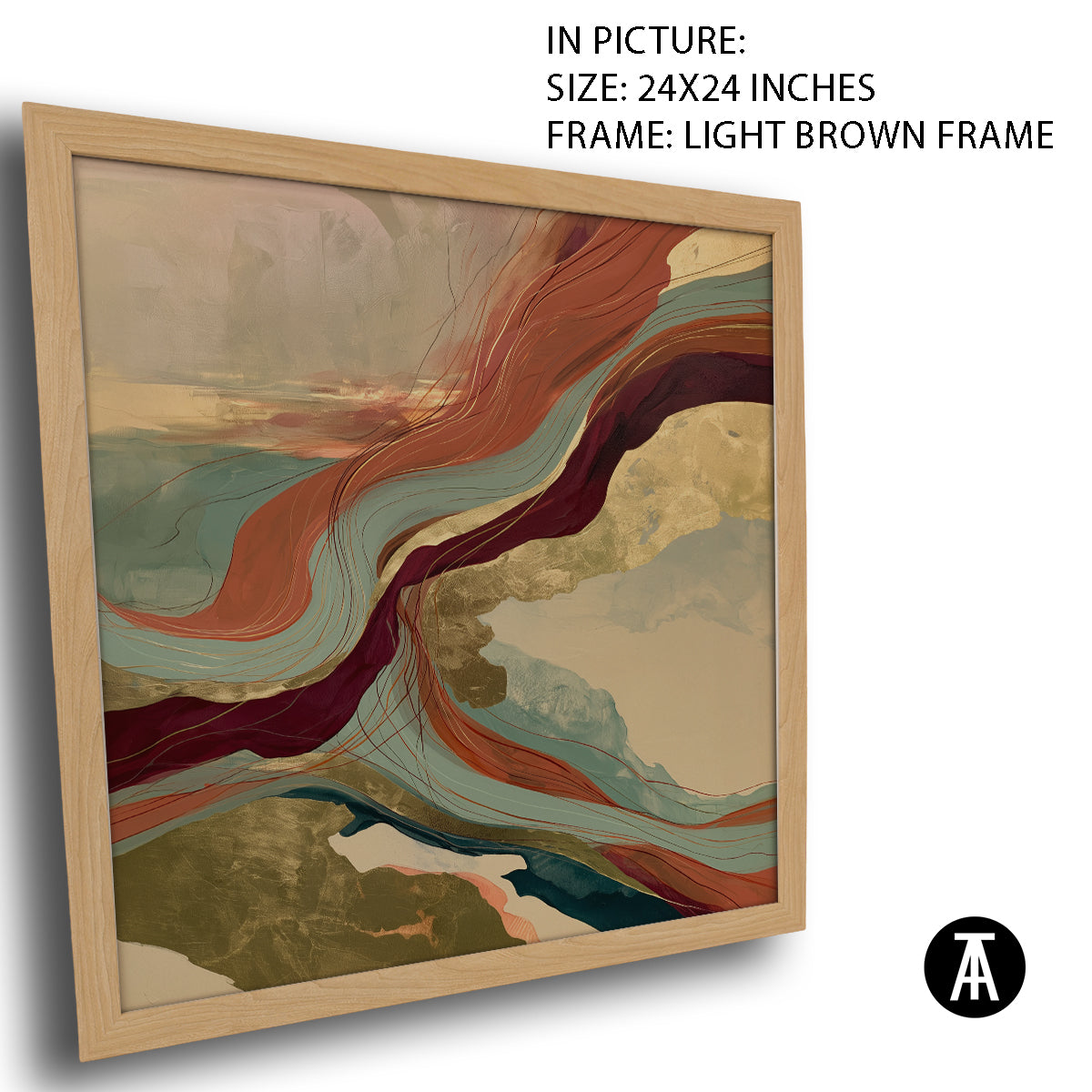Artwork in Light Brown Frame