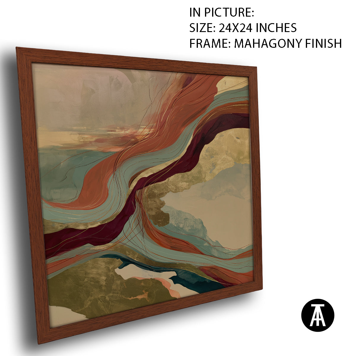 Artwork in Mahogany Finish Frame