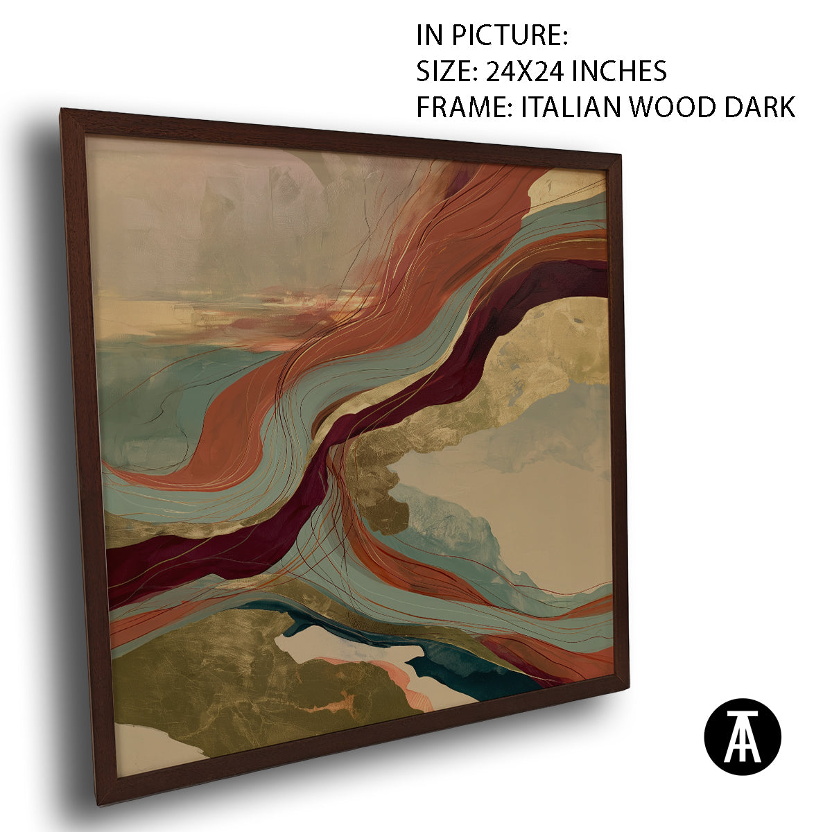 Artwork in Dark Wood Frame