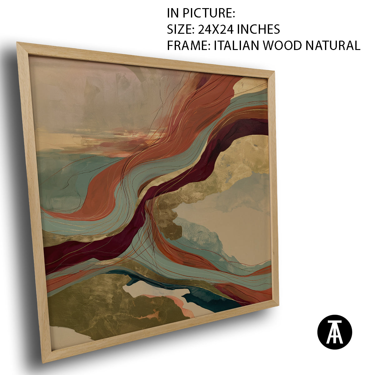 Artwork in Natural Wood Frame