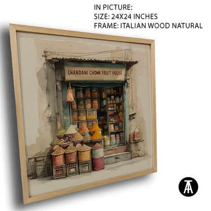 Artwork in Natural Wood Frame