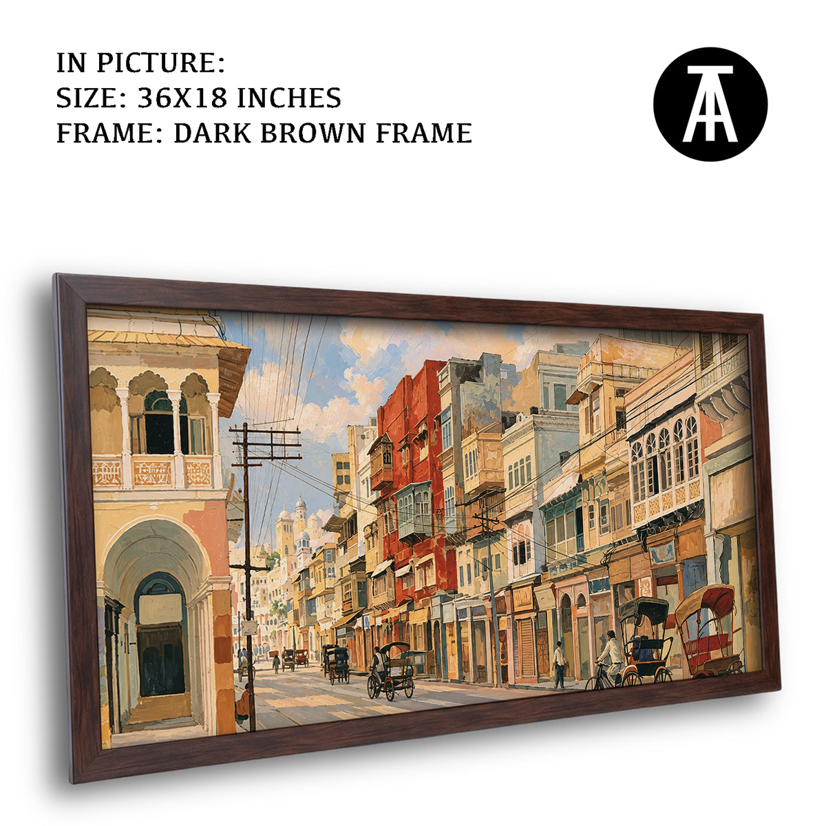 Artwork in Dark Brown Frame