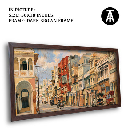 Artwork in Dark Brown Frame