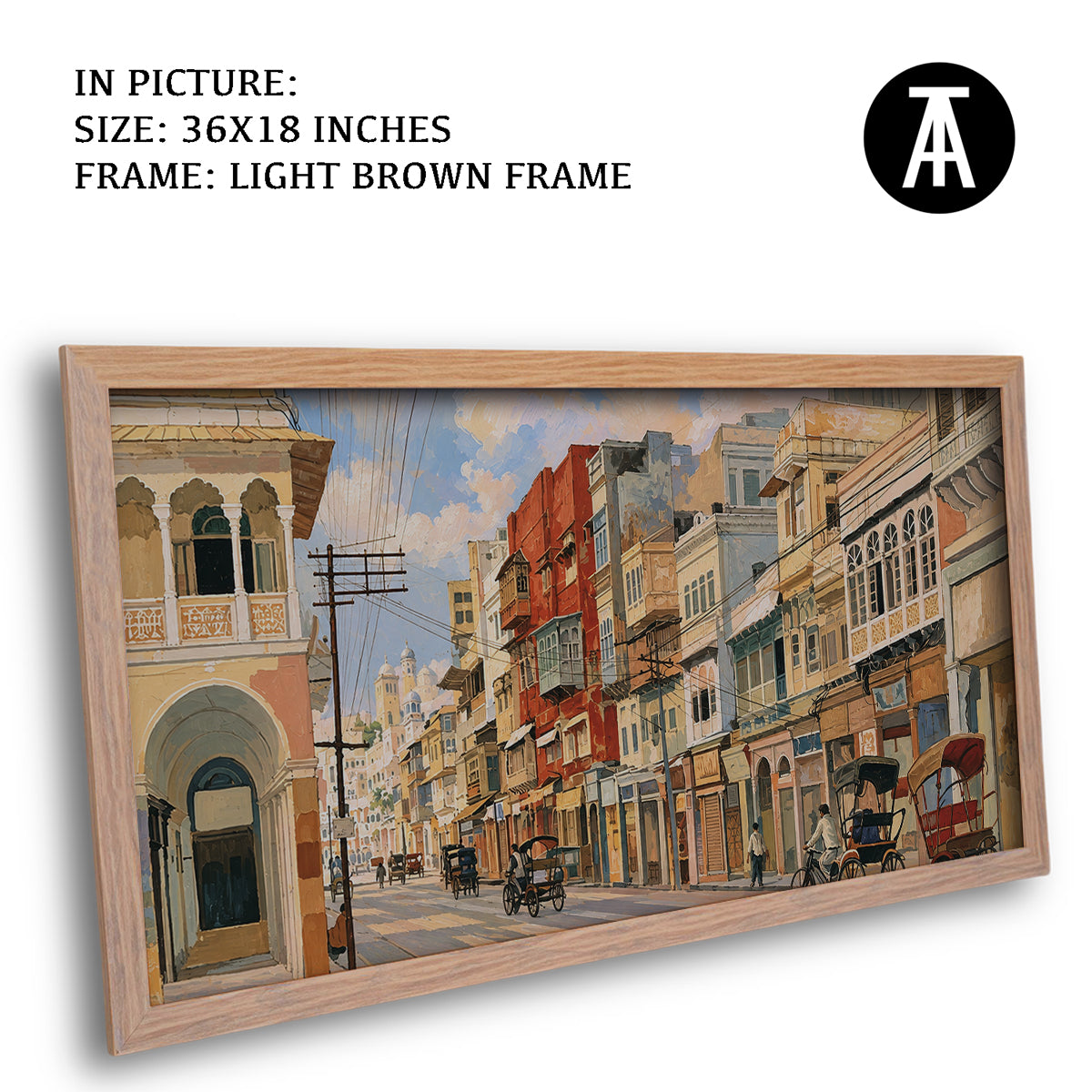 Artwork in Light Brown Frame