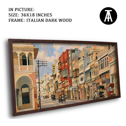 Artwork in Dark Wood Frame