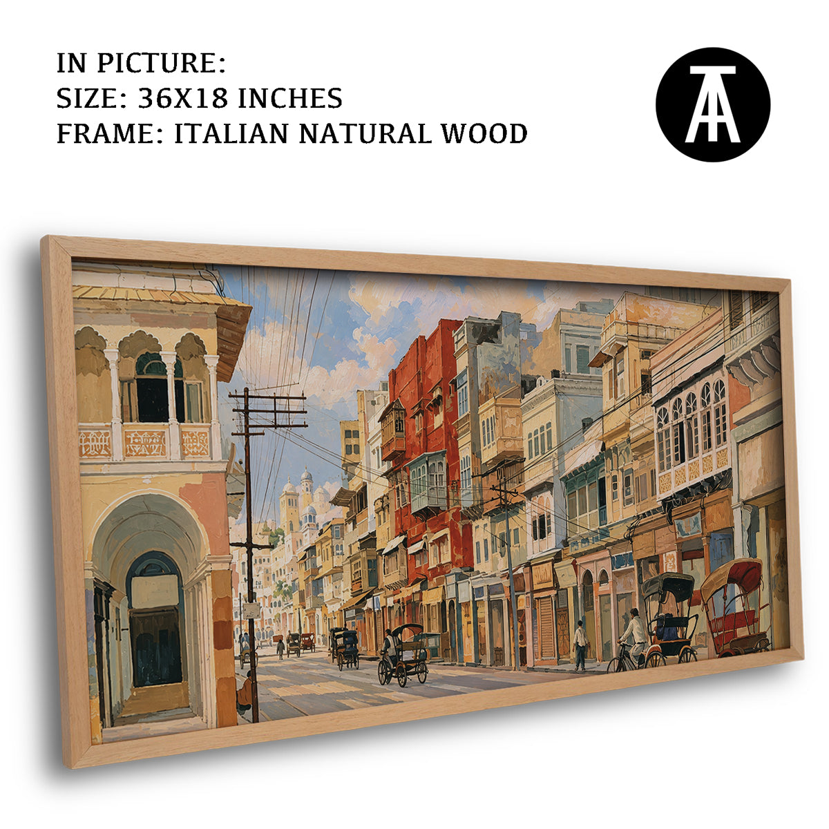 Artwork in Natural Wood Frame