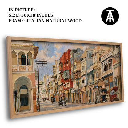 Artwork in Natural Wood Frame