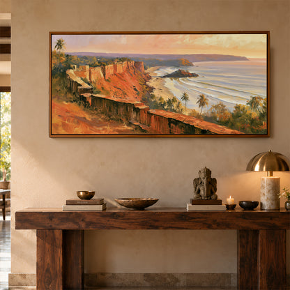 Panoramic Indian Painting in a Lifestyle Setting