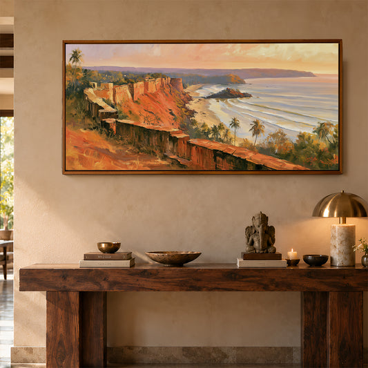 Panoramic Indian Painting in a Lifestyle Setting