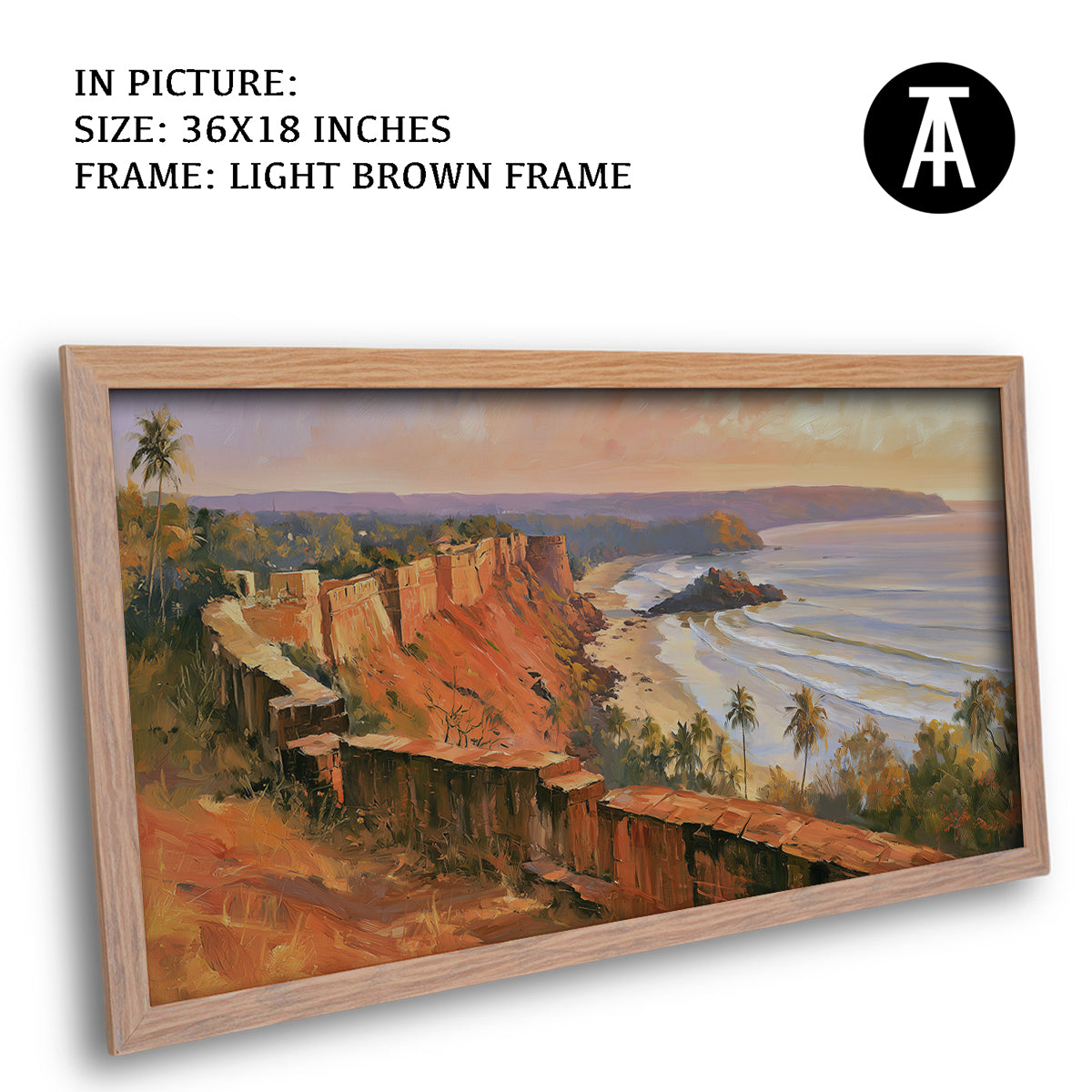 Artwork in Light Brown Frame