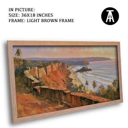 Artwork in Light Brown Frame