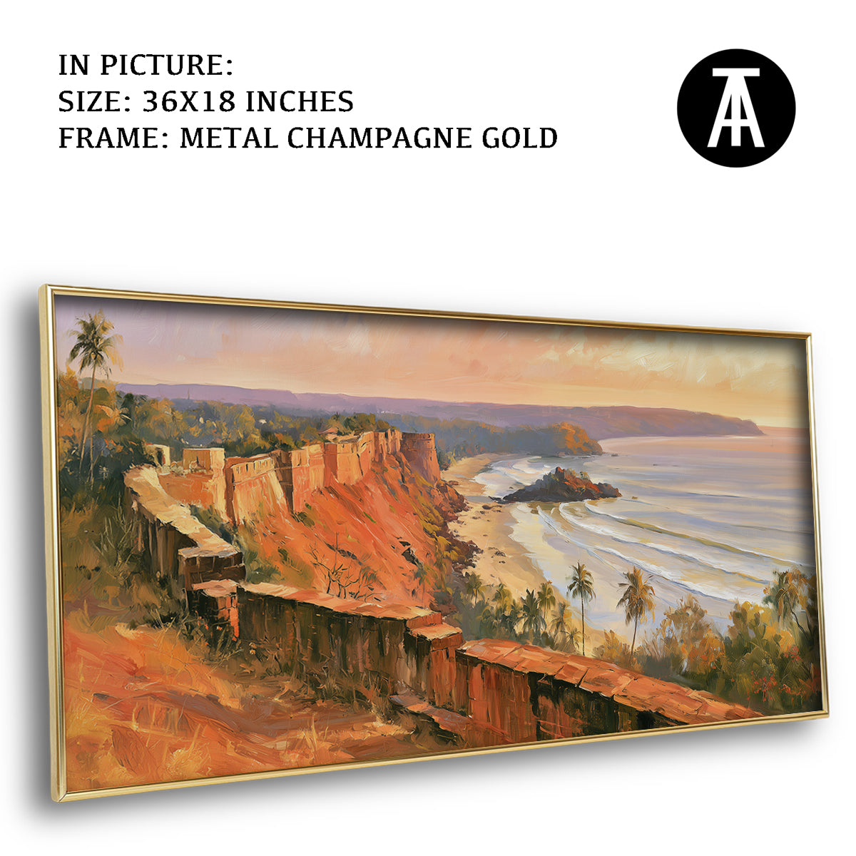 Artwork in Metal Champagne Gold Frame