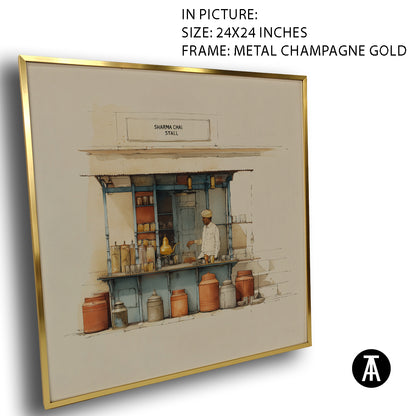 Artwork in Metal Champagne Gold Frame