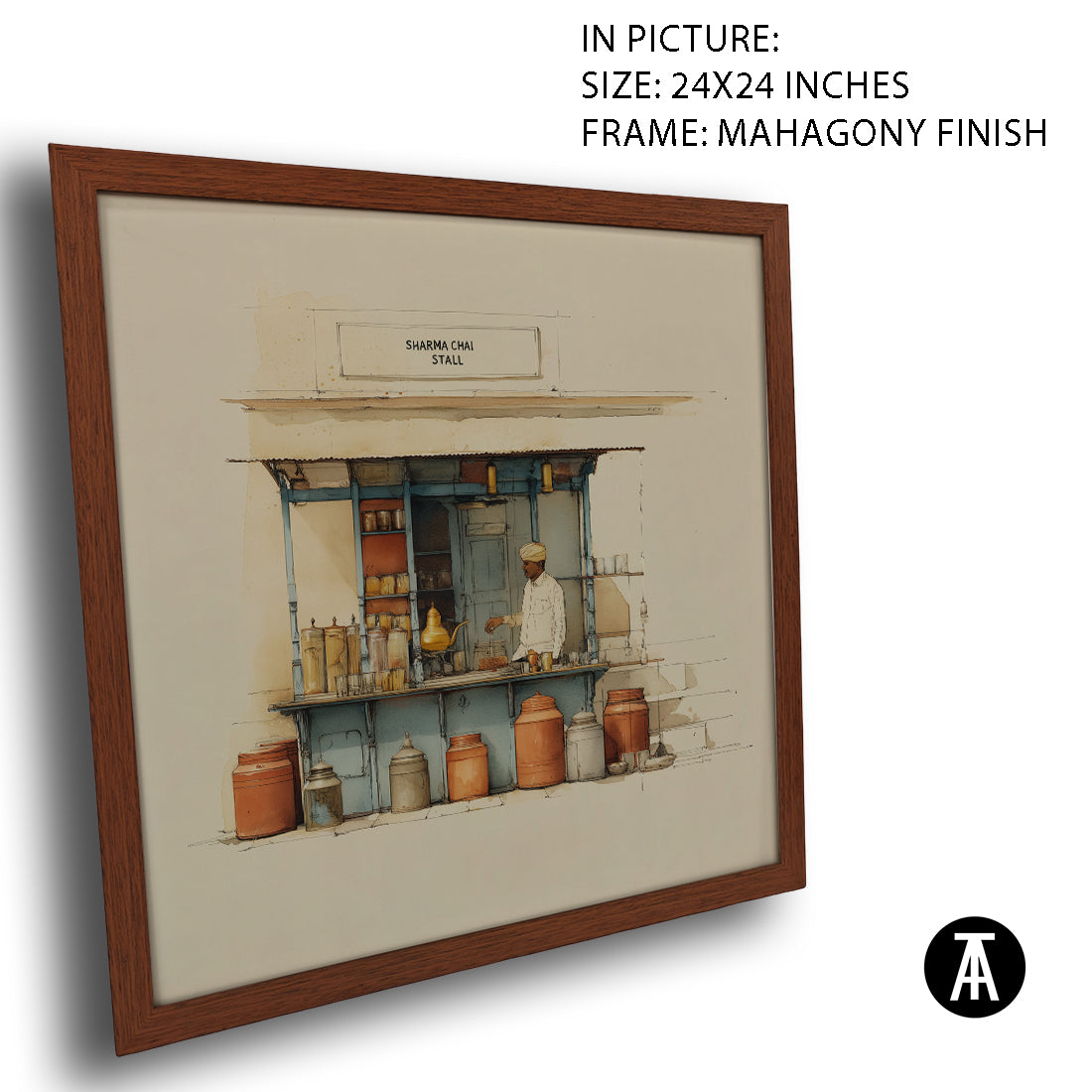 Artwork in Mahogany Finish Frame