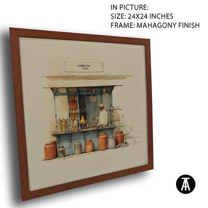 Artwork in Mahogany Finish Frame