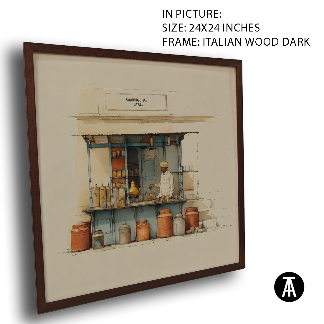 Artwork in Dark Wood Frame