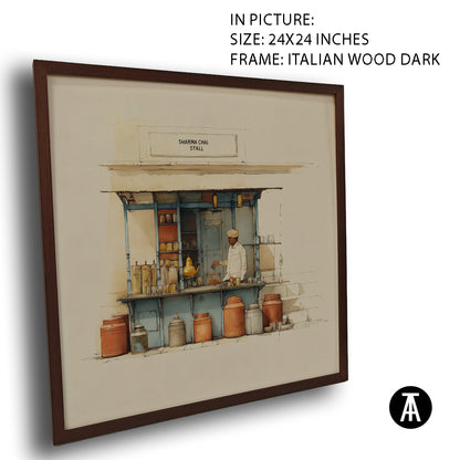 Artwork in Dark Wood Frame