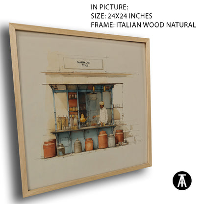 Artwork in Natural Wood Frame